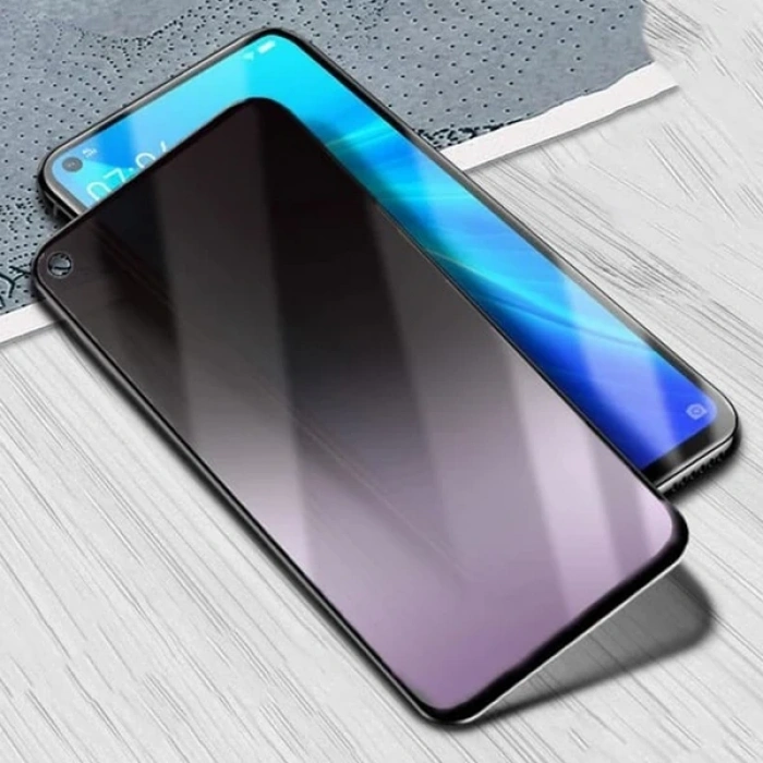 Nevamel OPPO Realme 7 Pro 3D Full Privacy Gizlilik Tempered Cam Ekran Koruyucu-(5775)