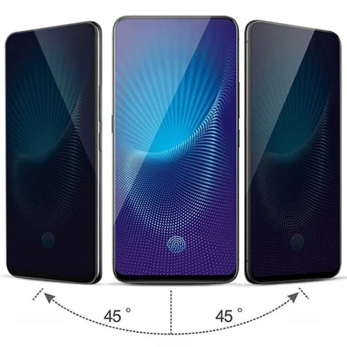 Nevamel OPPO Realme 7 Pro 3D Full Privacy Gizlilik Tempered Cam Ekran Koruyucu-(5775)