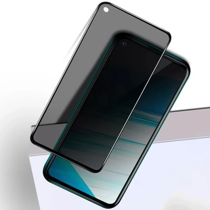 Nevamel OPPO Realme 7 Pro 3D Full Privacy Gizlilik Tempered Cam Ekran Koruyucu-(5775)