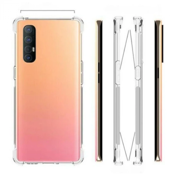 Nevamel Oppo Reno 3 Pro Anti-Drop Darbe Emici Silikon kılıf Shockproof kılıf-(5775)
