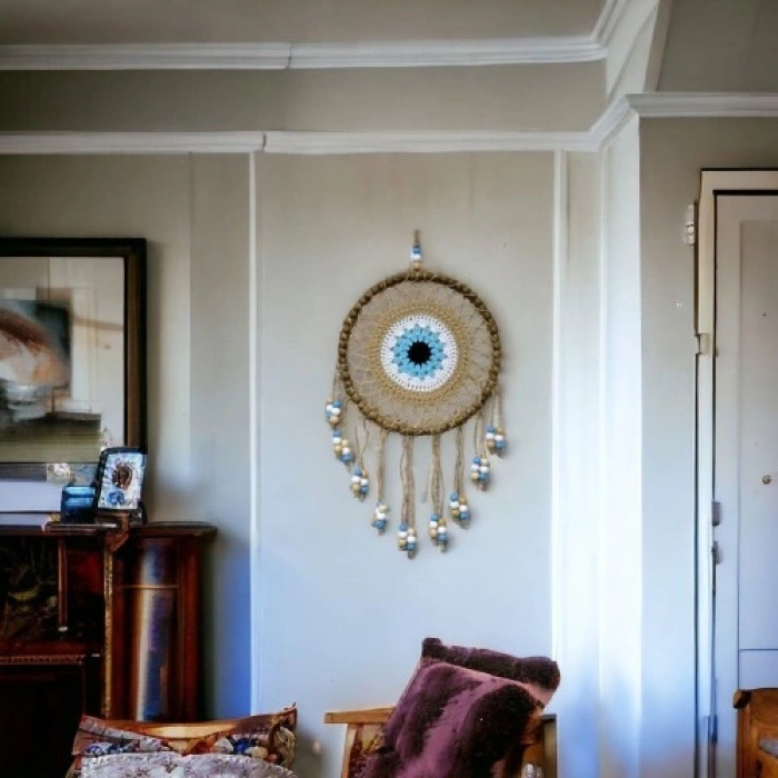 Nevamel Örgülü Duvar Süsü Capucino Kahvesi Duvar Süsü Boncuklu