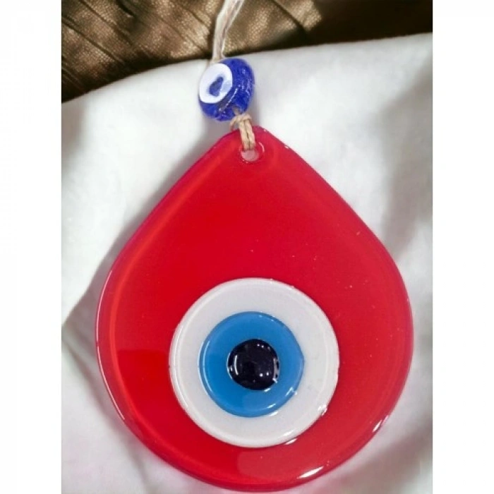 Nevamel Orta Boy Kırmızı Damla Desen Nazar Boncuklu Duvar Dekoru