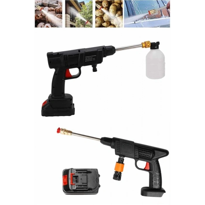 Nevamel Oto Araba Yıkama Şarjlı Ve Yüksek Basınçlı Oto Yıkama Ve Sulama Tabancası