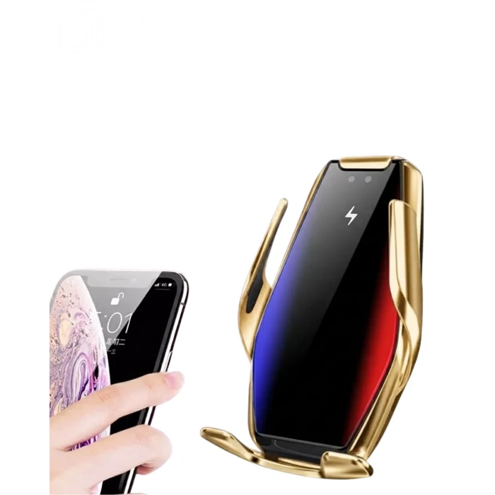 Nevamel® Otomatik Sensörlü Araç Telefon Tutucu Kablosuz Şarj Özellikli 360 Derece Döner