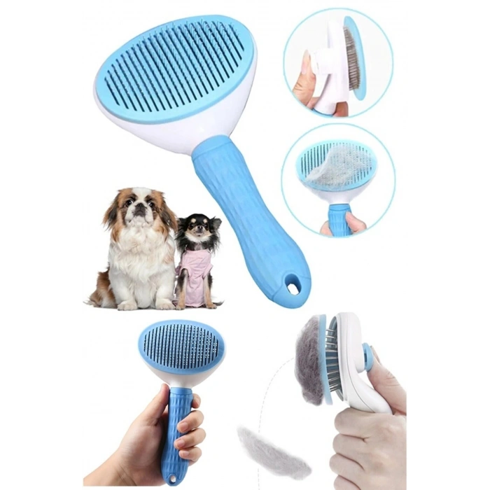 Nevamel Otomatik Temizlenen Evcil Hayvan Tarağı Mavi