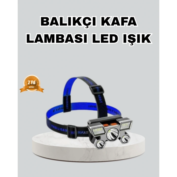Nevamel Outdoor ve Gece Balıkçılığı İçin LED Kafa Lambası – USB Şarjlı 60° Ayarlanabilir Far