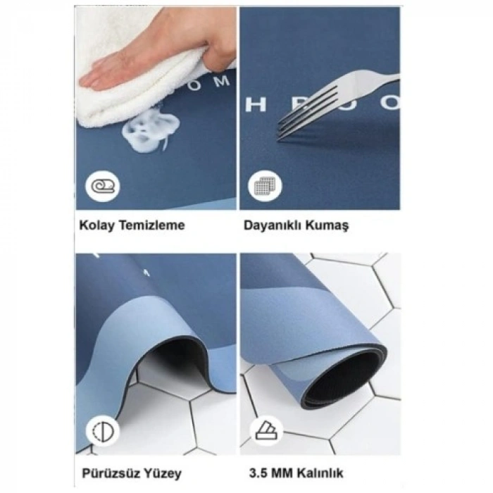 Nevamel Oval Süper Emici Banyo Paspası