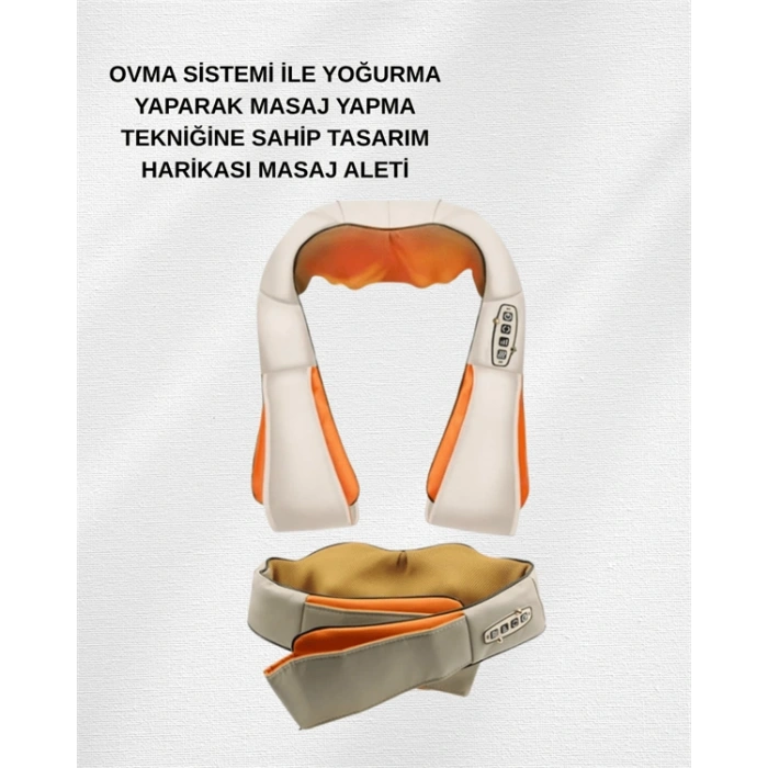 Nevamel® Ovmalı Isıtmalı Masaj Aleti – Boyun Sırt Bel Omuz ve Bacak İçin