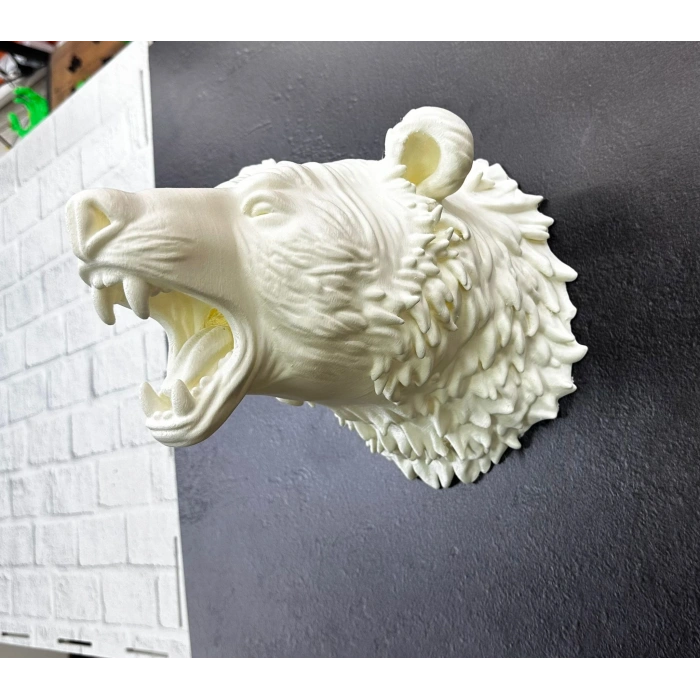 Nevamel® Özel Tasarım Beyaz Ayı Duvar Aksesuarı 3D Dekoratif Heykel 25x19 cm