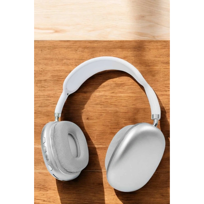 Nevamel P9 Plus Kablosuz Kulak Üstü Bluetooth Kulaklık Beyaz Yüksek Ses Kaliteli
