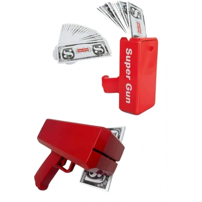 Nevamel® Para Saçma Tabancası Kırmızı Para Fırlatma Oyuncağı Parti Eğlencesi