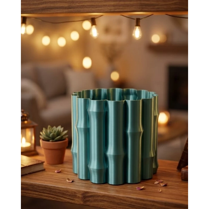 Nevamel® Parlak Yeşil Dekoratif Vazo Modern Tasarım Şık Masa Üstü Aksesuar