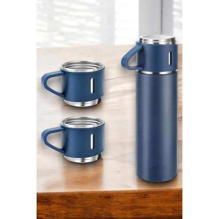 Nevamel Paslanmaz Çelik 3’lü Termos Seti Vakumlu ve 8 Saat Isı Koruma