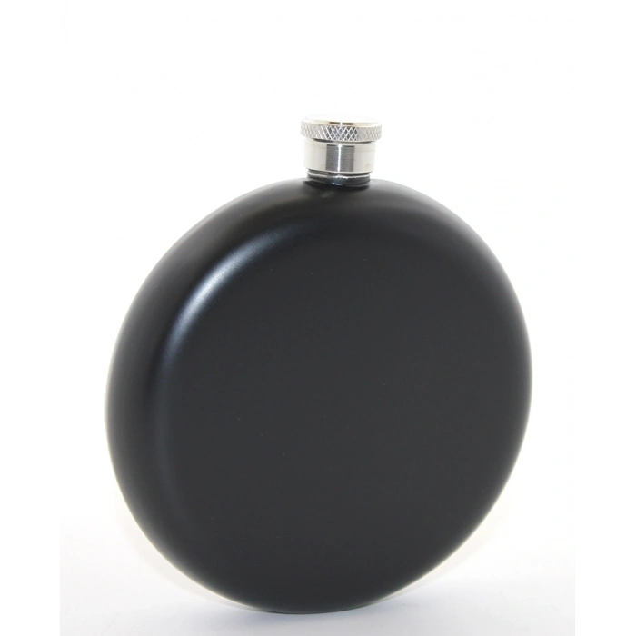 Nevamel Paslanmaz Çelik Yuvarlak 8 Oz Tekli Matara Siyah Renk