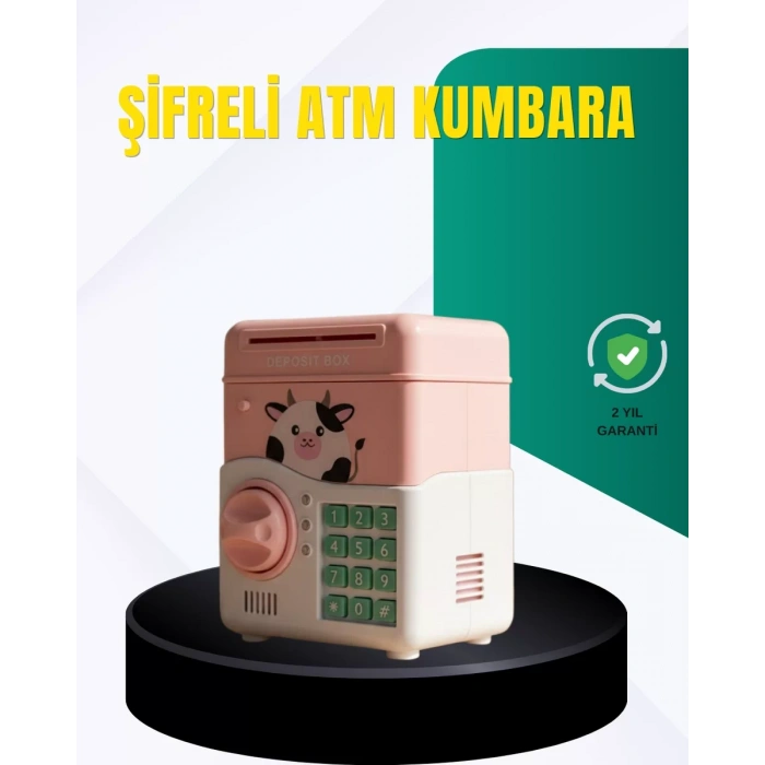 Nevamel® Pembe Şifreli Eğitici ATM Kasa Çocuk Kumbarası