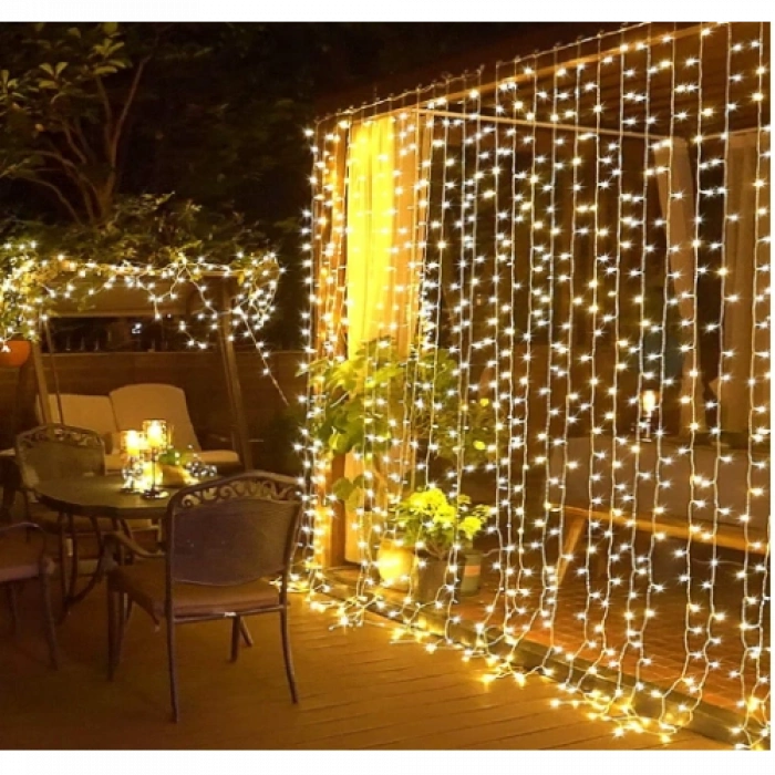 Nevamel Perde Led  Sarı Işık 3 x 3