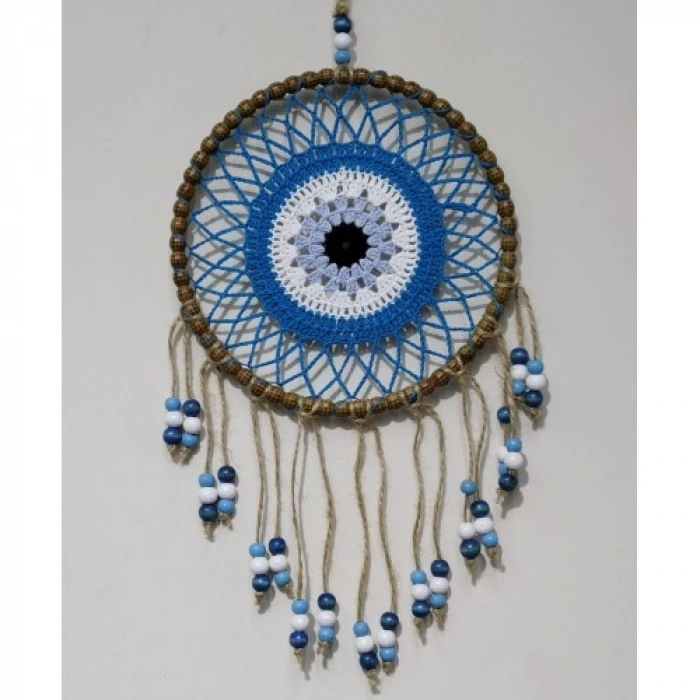 Nevamel Petrol Mavisi Motifli Renkli Boncuklu El Yapımı Duvar Süsü