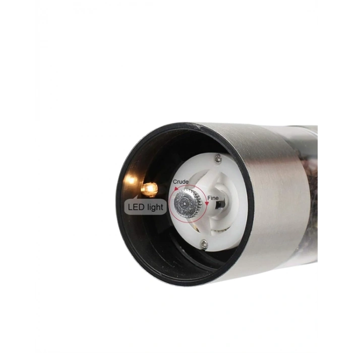 Nevamel Pil İle Çalışan Elektrikli Baharat Öğütme Cihazı Ergonomik Şeffaf Gövde