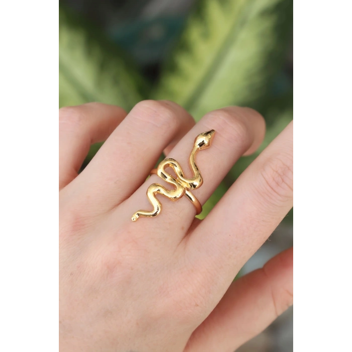 Nevamel® Pirinç Gold Renk Ayarlanabilir Yılan Yüzük 5886