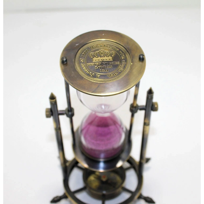 Nevamel Pirinç Pusulalı Kum Saati Model 3