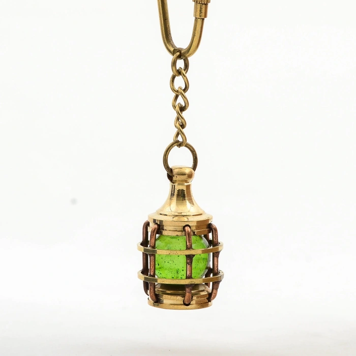 Nevamel® Pirinç Yeşil Gaz Lambası Tasarımı Anahtarlık