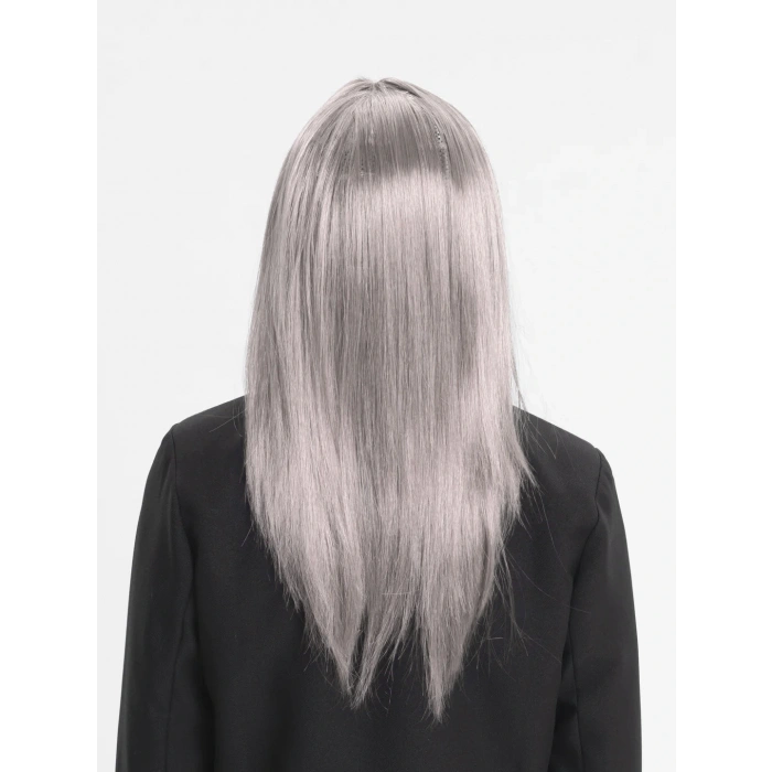 Nevamel Platin Gri Gümüş Uzun Parti Peruğu