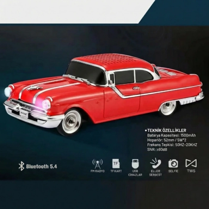 Nevamel Pontiac Klasik Araba Tasarımlı Bluetooth Hoparlör