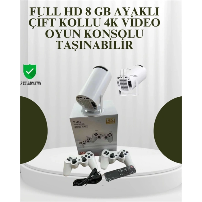 Nevamel Portatif 4K Projeksiyon – 4.000 Uygulama Kablosuz Yansıtma ve Bluetooth 5.0