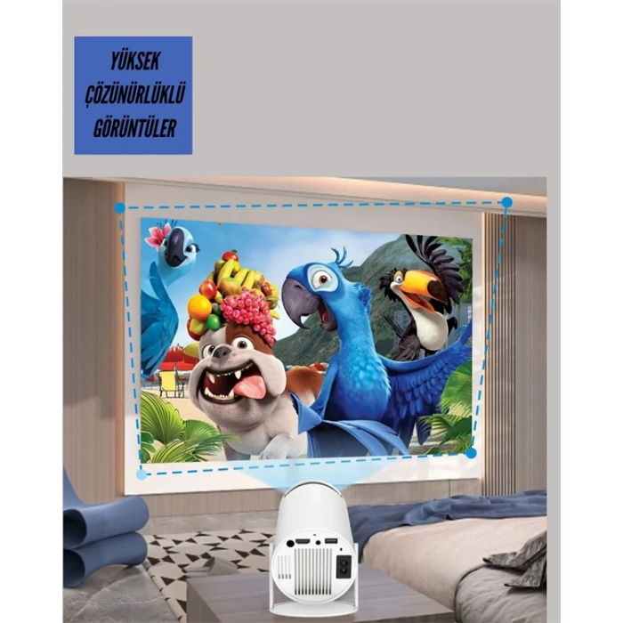 Nevamel Portatif 4K Projeksiyon – 4.000 Uygulama Kablosuz Yansıtma ve Bluetooth 5.0