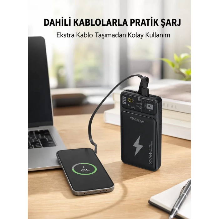 Nevamel® Powerbank 10000 mAh Dijital Göstergeli Taşınabilir Yeni Nesil