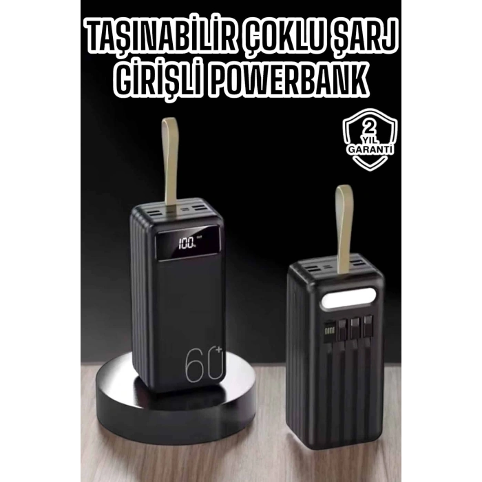 Nevamel Powerbank 60.000 MAH 4 Portlu Uzun Şarj Süreli Dijital Göstergeli