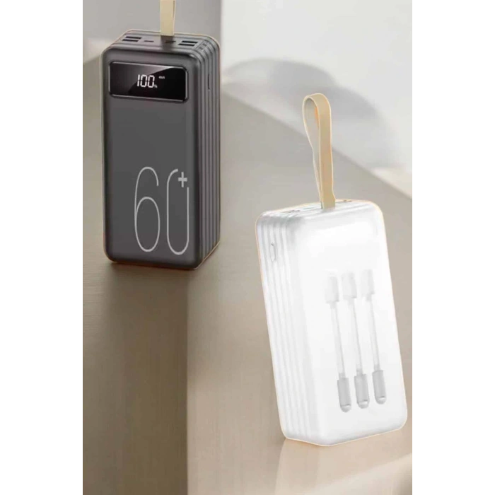 Nevamel Powerbank 60.000 Mah Hızlı Şarj 4 Çıkışlı Uzun Şarj Süreli Dijital Göstergeli