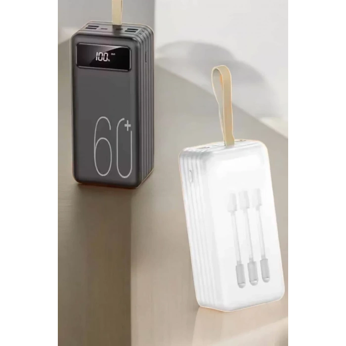 Nevamel® Powerbank 60.000 Mah Hızlı Şarj 4 Çıkışlı Uzun Şarj Süreli Dijital Göstergeli