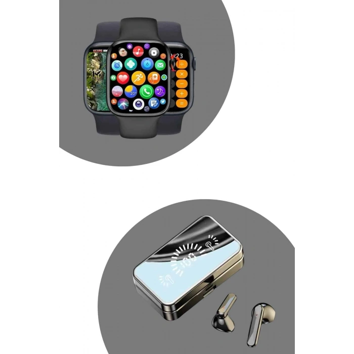 Nevamel Powerbank Bluetooth Kulaklık Ve Yeni Model Akıllı Saat Seti ANC Özelliği Dokunamatik