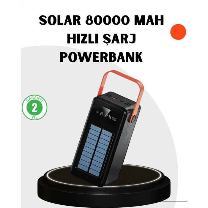 Nevamel® Powerbank Hızlı Şarj Solar Güneş Enerjili Çok Girişli