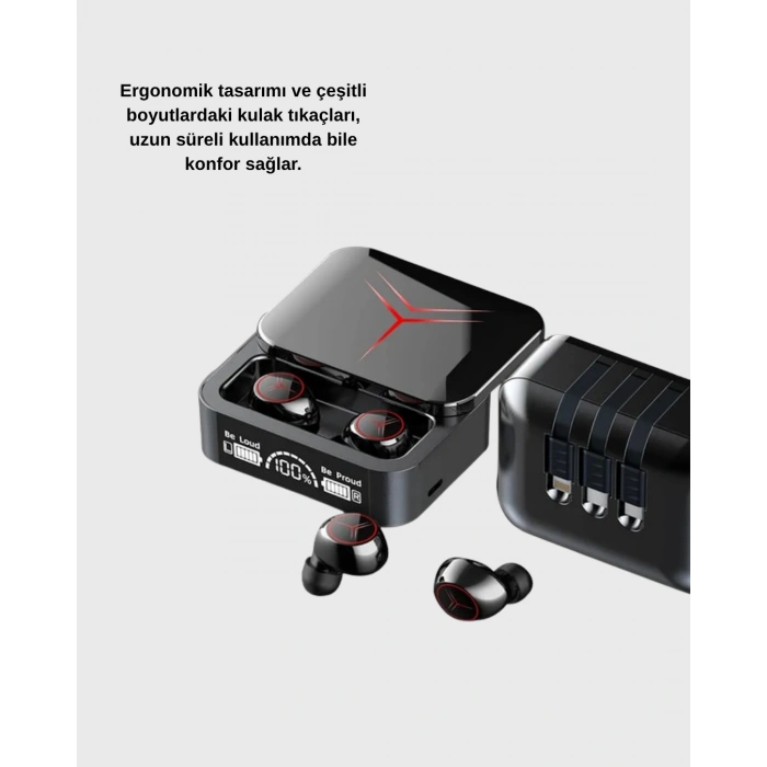 Nevamel Powerbank Özellikli Bluetooth Kablosuz Kulaklık – Dokunmatik Kontrol Uzun Pil Ömrü Ergonomik Tasarım