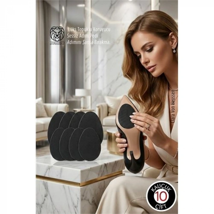 Nevamel® Premium Kauçuk Ayakkabı Kaydırmazı - Lüks Topuklu Koruyucu & Sessiz Adım Pedi 10 ÇİFT