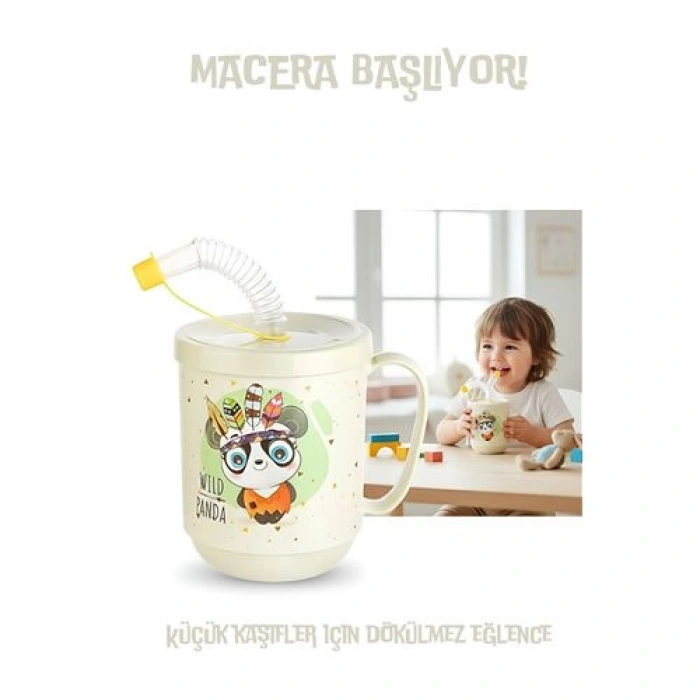 Nevamel® Premium Pipetli Çocuk Bardağı 350 ml -Alıştırma Bardağı ve Suluk