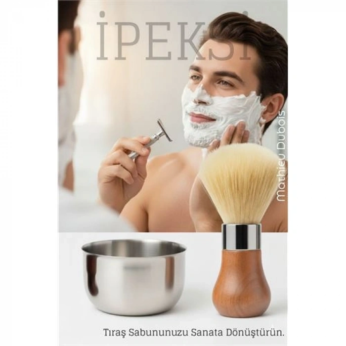 Nevamel® Premium Tıraş Fırçası - Dişbudak Saplı - %70 Domuz Kılı Karışımı | Yoğun Köpük Pürüzsüz Tıraş