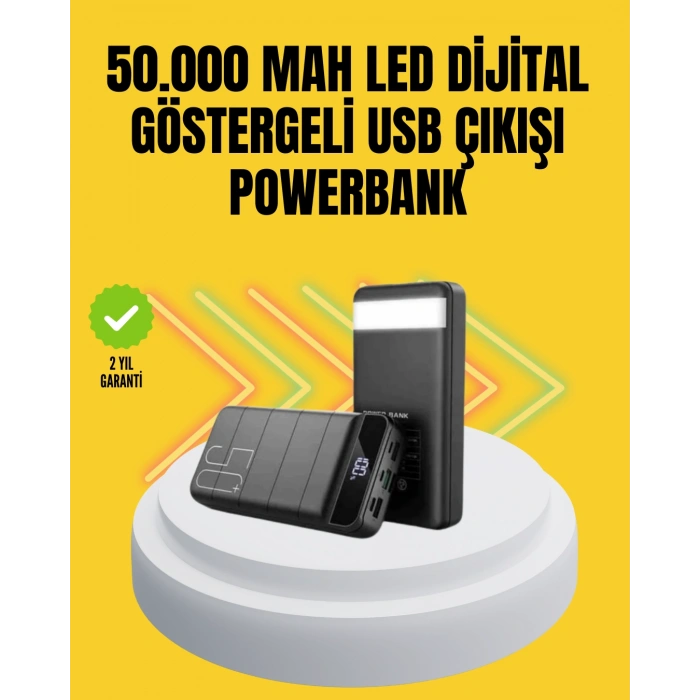 Nevamel Profesyonel 50.000 mAh Powerbank – Aynı Anda Birden Fazla Cihaz Şarj Eden Dayanıklı ve Güvenli Taşınabilir Şarj Cihazı