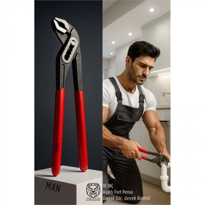 Nevamel® Profesyonel Ayarlı Fort Pense - 10 İnç Chrome Vanadium Zırhlı Seri Yüksek Torklu Kanal Pense