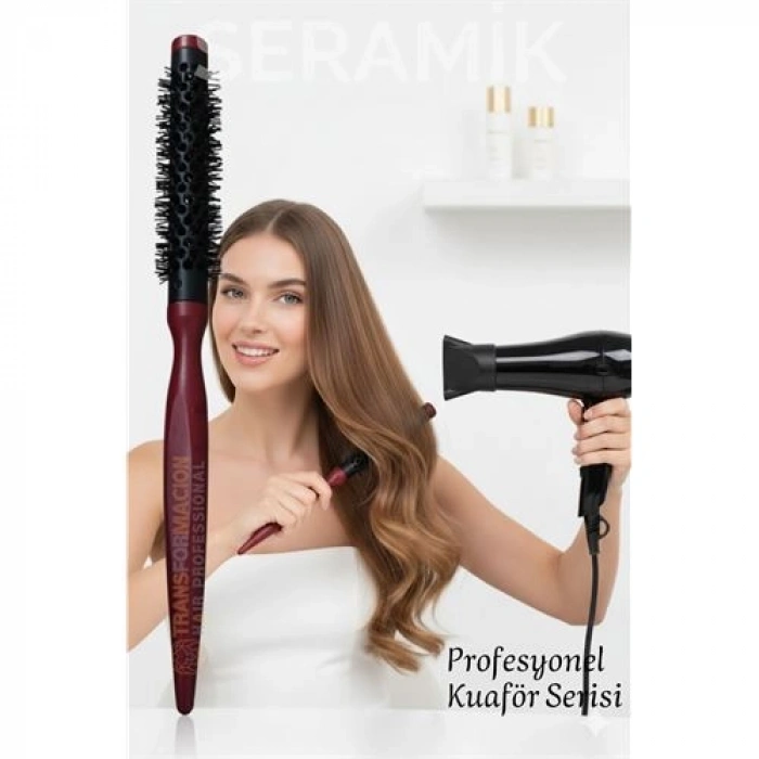 Nevamel® Profesyonel Kuaför 25 mm Ceramic Ionic Nano Fön Fırçası – 26 cm Uzunluk Profesyonel Kuaför Serisi