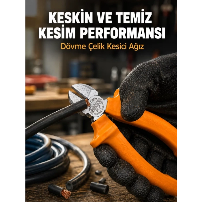 Nevamel® Profesyonel Kullanıma Uygun Dövme Çelik Yan Keski