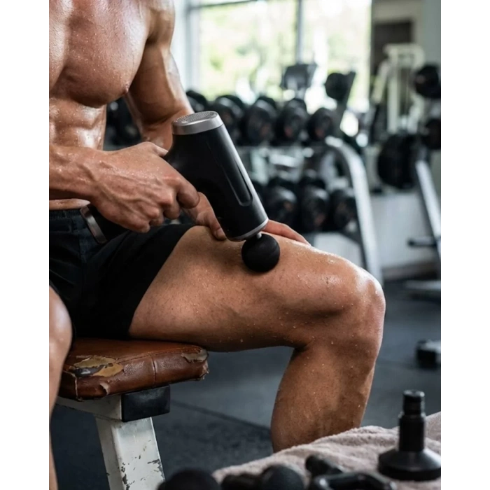 Nevamel® Profesyonel Masaj Tabancası Sporcu Masaj Aleti 4 Başlıklı Şarjlı Titreşimli