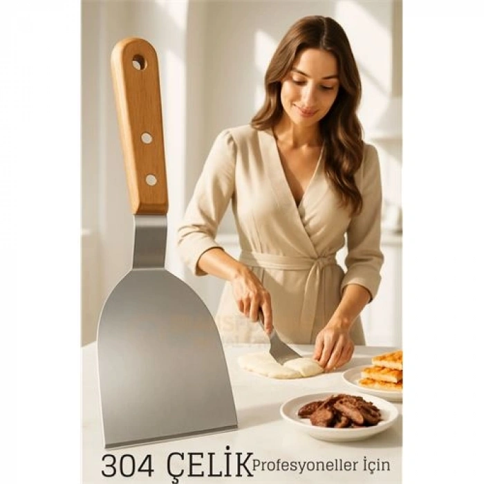 Nevamel® Profesyonel Mutfak Spatulası- Hamur Börek Et Spatulası Profesyonel Şef Kalitesi