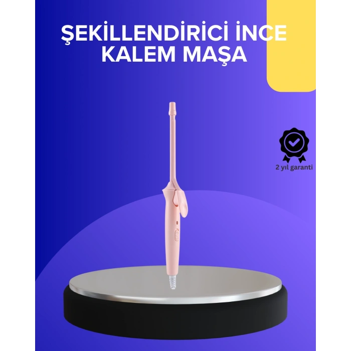 Nevamel® Profesyonel Saç Maşası 9mm Seramik Kaplama İnce Bukle Maşası