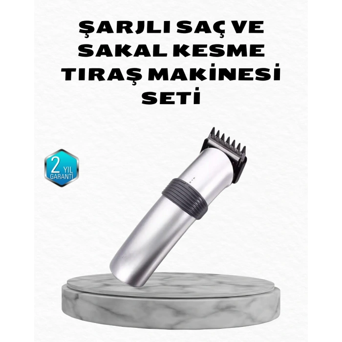 Nevamel Profesyonel Şarjlı Saç ve Sakal Kesme Makinesi – Paslanmaz Çelik Bıçaklı Ergonomik ve Sessiz Motorlu