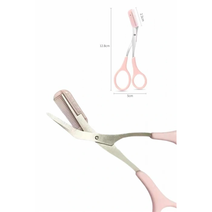 Nevamel® Profesyonel Taraklı Kaş Usturası ve Kaş Makası Bıyık Alma Kaş Usturası