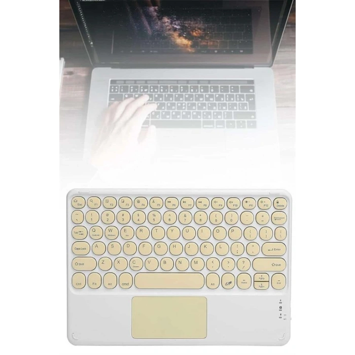 Nevamel Profesyonel Wifi Q Klavye Bluetooth Klavye Touchpad 10.8 Inç