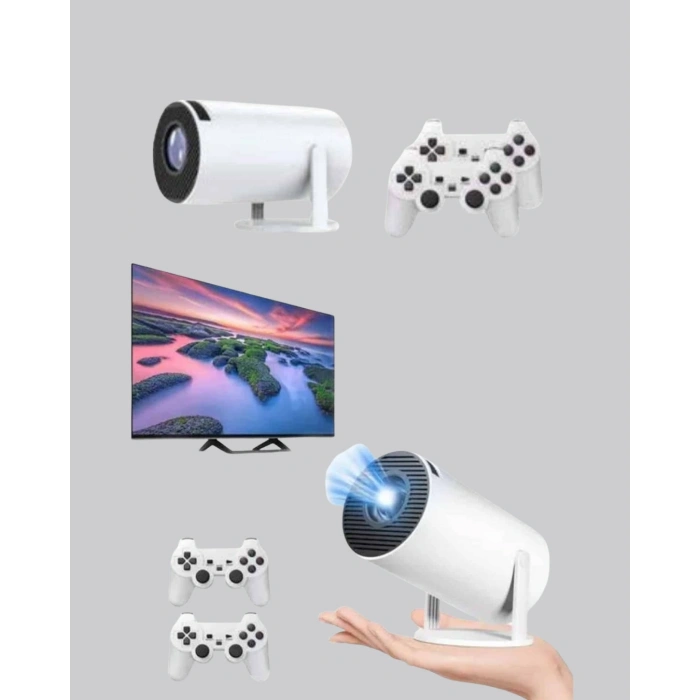 Nevamel® Projeksiyon Cihazı 4K Destekli Kablosuz Bağlantılı Bluetooth 5.0